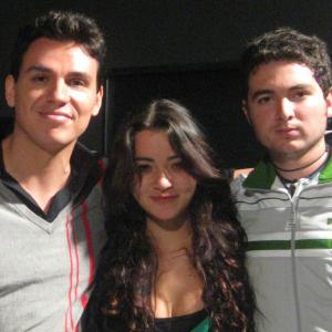 Director Andres Useche, actors Tatiana Hurtado and Sergio Naranjo at the end of casting sessions for Aun Aqui.