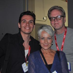 Producer Bruce Timm, Casting director Andrea Romano, director Andres Useche