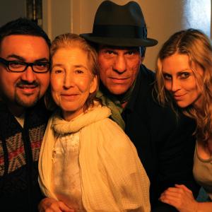Christian Sesma Lin Shaye Robert Davi and Rochelle Vallese on set of LOST TIME