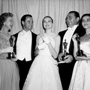 Academy Awards 28th Annual Jo Van Fleet Jack Lemmon Grace Kelly Ernest Borgnine and Marisa Pavan