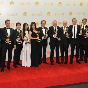 Jerry Bruckheimer, Phil Keoghan, Jonathan Littman, Bertram van Munster and Elise Doganieri at event of The 66th Primetime Emmy Awards (2014)