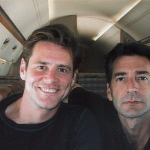 Jim Carrey and Bob Van Ronkel on Jim's jet from Moscow to Saint Petersburg