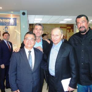 President Vladimir Putin Bob Van Ronkel and Steven Seagal in Moscow