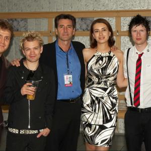 Bob Van Ronkel Masha Legostayeva and Sum 41 at the Muz TV Awards Show in Moscow