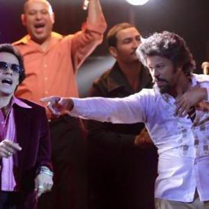 Still of Marc Anthony as Hector Lavoe and Nelson Vasquez as Johnny Pacheco in EL CANTANTE
