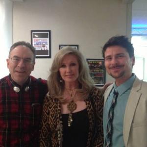 Brian Vincent Kelly with Morgan Fairchild and director Nick Brooks on set of comedy film SAM 2014