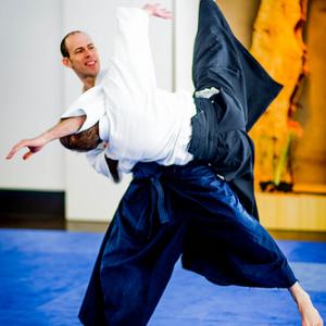 Taking ukemi at Aikido Forum Kishintai Cologne. Nage (the one who throws) is the main instructor of the dojo Jörg Kretzschmar