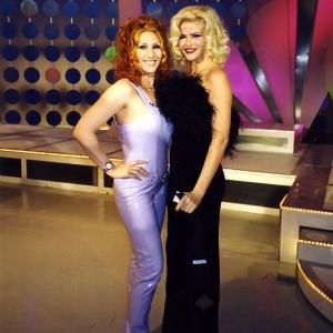 Michelle and Anna Nicole Smith on the set of The RuPaul Show