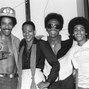 The Sylvers actor Ray Vitte Angie Sylvers station staff Foster Sylvers visiting KAT radio station in Los Angeles