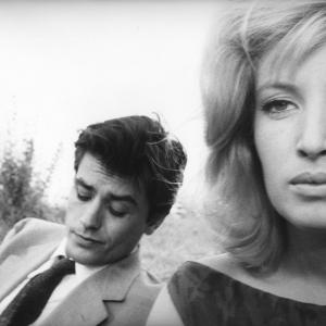 Still of Alain Delon and Monica Vitti in L'eclisse (1962)