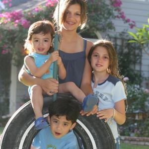 Stefan's 4 children. Odin (left), Brittany(center), Kaila(right) and Gunnar (bottom of frame in the tire)