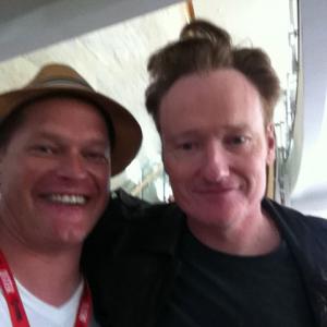 Erik von Wodtke and Conan O'Brien at Comic Con 2011