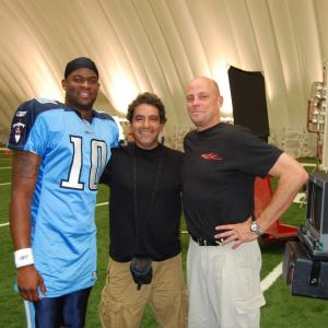 VINCE YOUNG EMMANUEL  DIRECTOR RIP LAMBERTON THE SET OF  DICKS SPORTING GOOD REEBOK