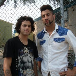 Paul Rodriguez Jr. and Justin Wade on the set of 