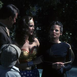Still of Lynda Carter Christine Belford and Lyle Waggoner in Wonder Woman 1975