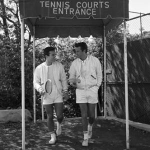 Robert Wagner and Robert Conrad at the BelAir Country Club tennis courts circa 1960