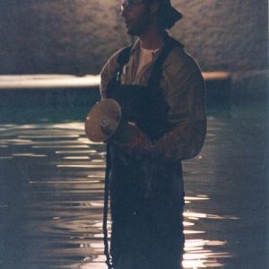 James Wahlberg on a water filled shooting stage