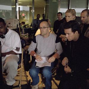 Left to right Director F Gary Gray producer Donald De Line Mark Wahlberg Charlize Theron and Jason Statham