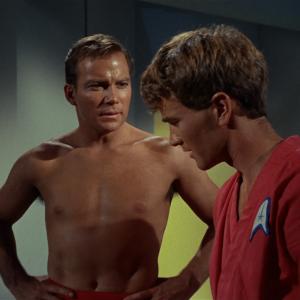Still of William Shatner, Robert Walker Jr. and Charlie Evans in Star Trek (1966)