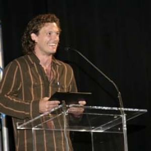 Accepting award at 2005 God on Film Festival in NYC for directing Tin Man.