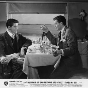 Still of Farley Granger and Robert Walker in Strangers on a Train 1951