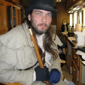Jude S Walko in the makeup trailer as Black Hat Billy in the History Channels Andrew Jackson 2007