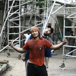 Stunt rehearsals with Jude S. Walko and Kecha Kampakdee in Chennai, India for Kamal Haasan's 