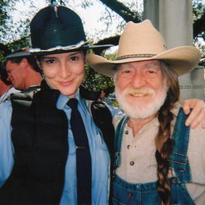 On the set of Dukes of Hazzard with Willie Nelson.