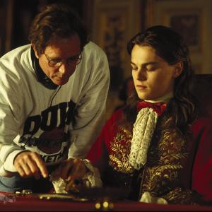 Still of Leonardo DiCaprio and Randall Wallace in The Man in the Iron Mask 1998