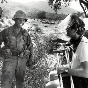 Edwin Morrow with Randall Wallace on the set of We Were Soldiers