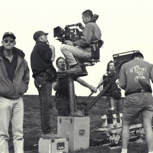 Director Tom Waller on location in Co Durham filming MONK DAWSON in August 1996