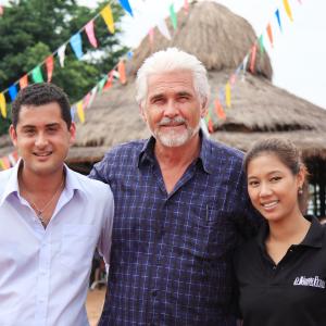 Line producer Tom Waller with Hollywood actor James Brolin and UPM Oscar Kahar on the set of BITTERSWEET