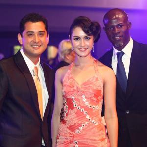 Tom Waller Farida Waller and Djimon Hounsou at the Thailand International Film Destination Festival awards night 2013