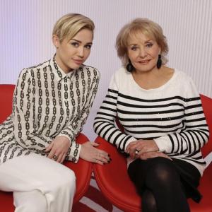 Still of Barbara Walters and Miley Cyrus in The Barbara Walters Special: Barbara Walters Presents: The 10 Most Fascinating People of 2013 (2013)