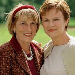 Julie Walters right poses with Angela Baker left