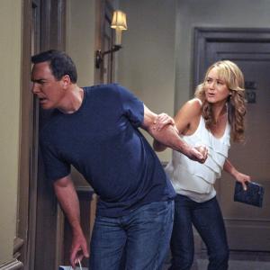 Still of Megyn Price and Patrick Warburton in Rules of Engagement 2007