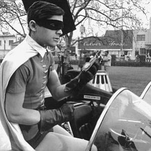 Batman Burt Ward as Robin in the batmobile 1966 ABC