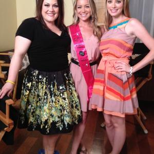 Jessie Ward on the set of Drop Dead Diva with Brooke Elliott and April Bowlby