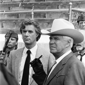 Still of George Peppard and Lyman Ward in The ATeam 1983