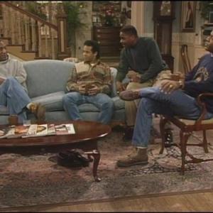 Still of Bill Cosby, Geoffrey Owens and Malcolm-Jamal Warner in The Cosby Show (1984)