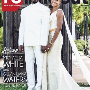 Michael Jai White and Gillian Iliana Waters Tie The Knot- ROLLING OUT magazine July issue cover