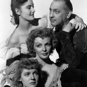 John Barrymore with Patricia Waters and Loris Hall, 6/6/39.