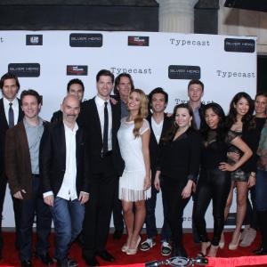 Craig Watkinson with directorJon Artigo star Matt Kohler and the cast of Typecast at its premiere in Los Angeles