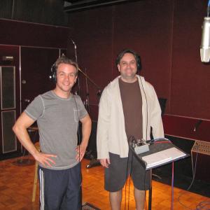 Craig Watkinson with 'Richard Cheese' in the studio recording the CD 