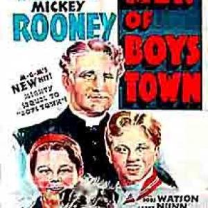 Spencer Tracy Mickey Rooney and Bobs Watson in Men of Boys Town 1941