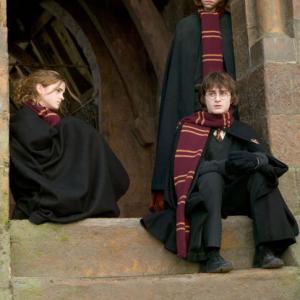 Rupert Grint, Daniel Radcliffe and Emma Watson in Haris Poteris ir ugnies taure (2005)