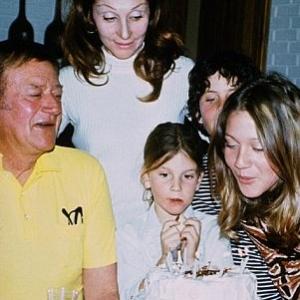 John, Pilar, Marissa, Ethan, and Aissa Wayne on Aissa's 16th birthday, 1972.