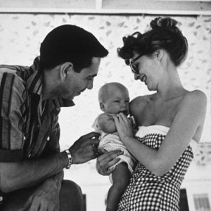 Jack Webb at home with his wife Julie London and their daughter