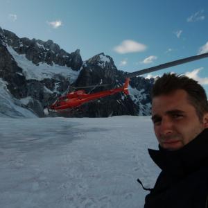 Marc Weigert during second unit aerial photography in British Columbia for the movie 2012