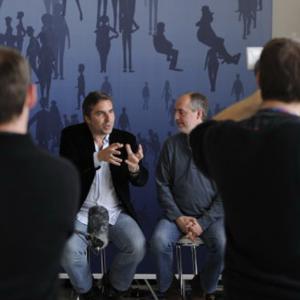Marc Weigert left and Volker Engel during an interview at FMX